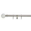 Homebase Curtain Poles & Tracks | Satin Steel Extendable Curtain Pole With Crackle Ball Finial - 170-300Cm (Dia 25/28Mm)