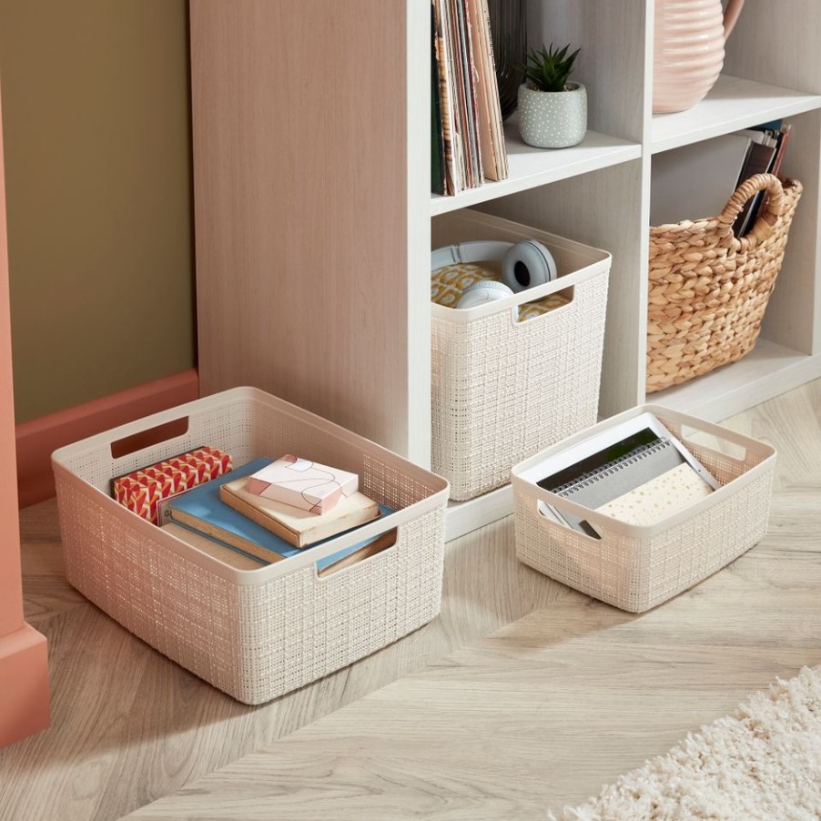 Homebase Storage Containers | Jute Medium Basket - 12L - Off White