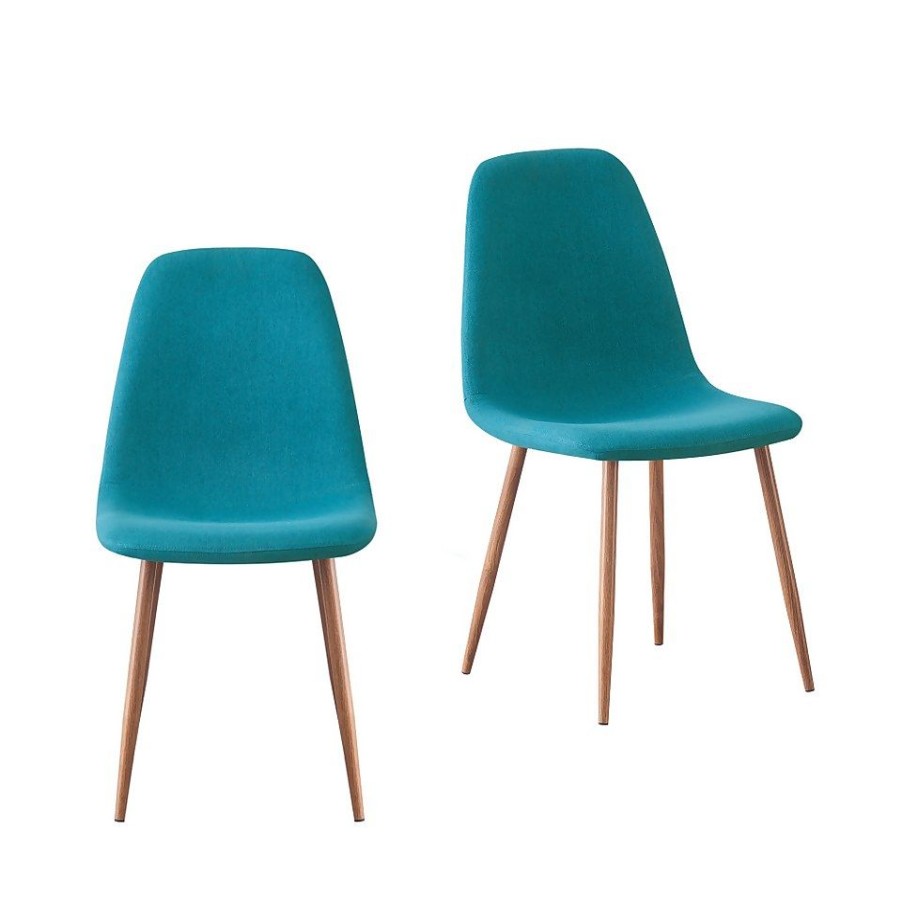 Homebase Dining Room Furniture | Ludlow Upholstered Dining Chair - Set Of 2 - Teal