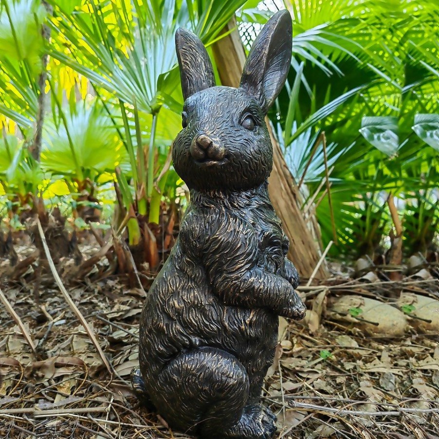 Homebase Garden Ornaments | Bronze Look Rabbit Garden Ornament