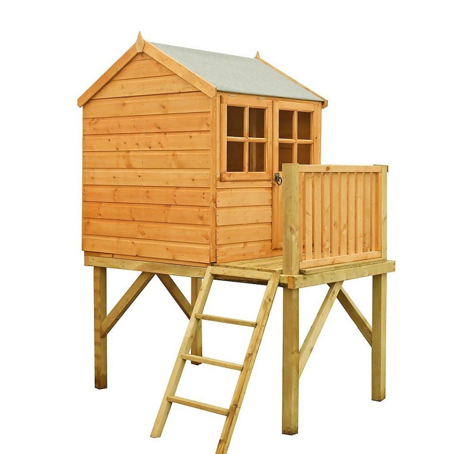 Homebase Garden Buildings | Shire 6 X 4Ft Bunny And Platform Kids Wooden Playhouse