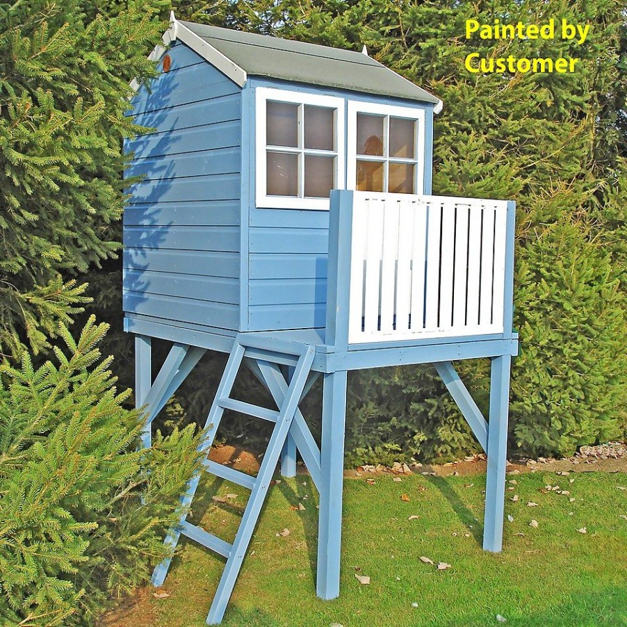 Homebase Garden Buildings | Shire 6 X 4Ft Bunny And Platform Kids Wooden Playhouse