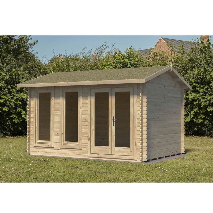 Homebase Garden Buildings | Chiltern 4.0M X 3.0M Log Cabin Double Glazed With Felt Shingles And Underlay