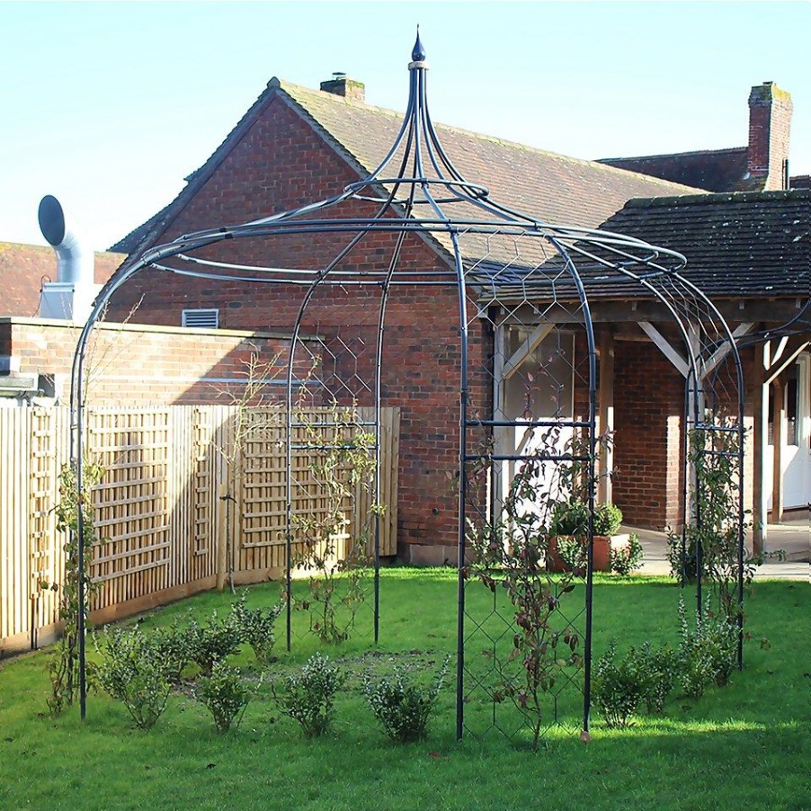 Homebase Gazebos & Marquees | Agriframes Gothic Gazebo - (H)2.5 X (Diameter)1.5 M- Black