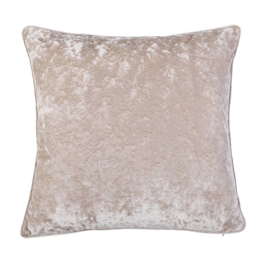 Homebase Cushions | Large Crushed Velvet Cushion - Champagne - 58X58Cm