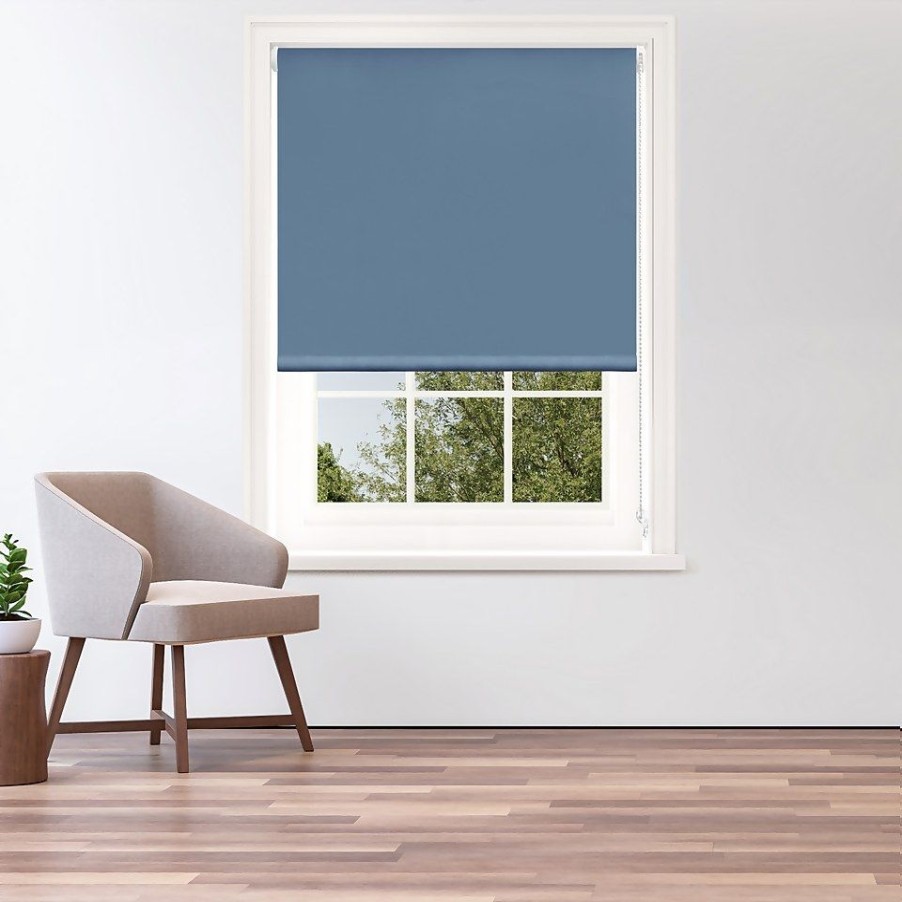 Homebase Storage & Home Deals | Blue Blackout Roller Blind - 90Cm