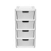 Homebase Storage Containers | Large Rattan Effect 4 Drawer Storage Tower - Grey