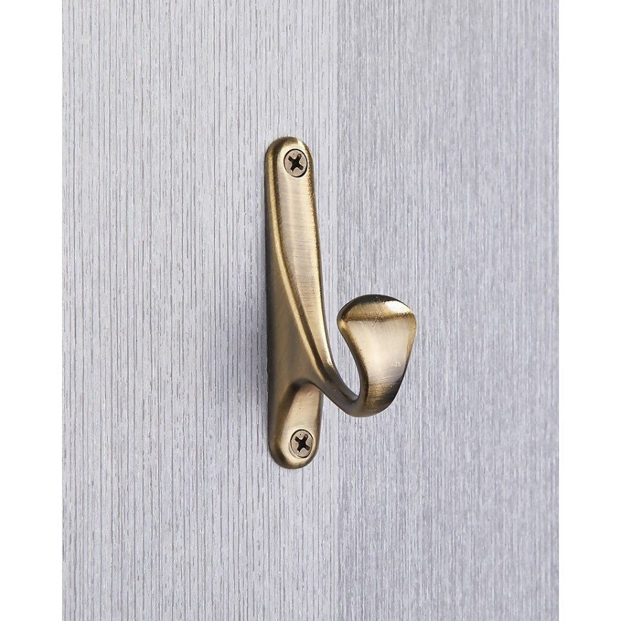 Homebase Hallway Furniture | Bull Nose Hook - Antique Brass