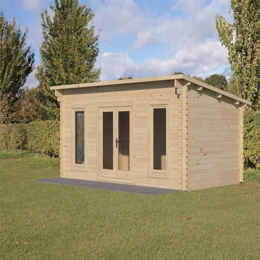 Homebase Garden Buildings | Forest Elmley 5.0M X 3.0M Log Cabin Double Glazed 34Kg Polyester Felt, Plus Underlay