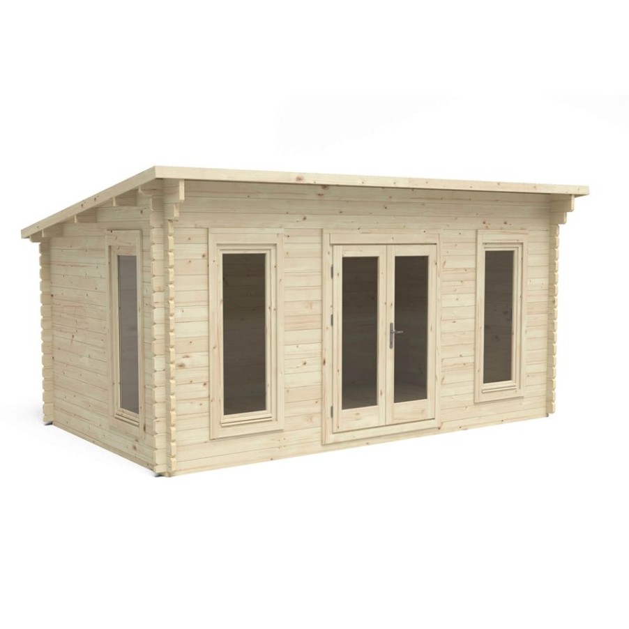 Homebase Garden Buildings | Forest Elmley 5.0M X 3.0M Log Cabin Double Glazed 34Kg Polyester Felt, Plus Underlay