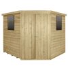 Homebase Garden Sheds | 8X8Ft Forest Overlap Pressure Treated Corner Shed -Incl. Installation