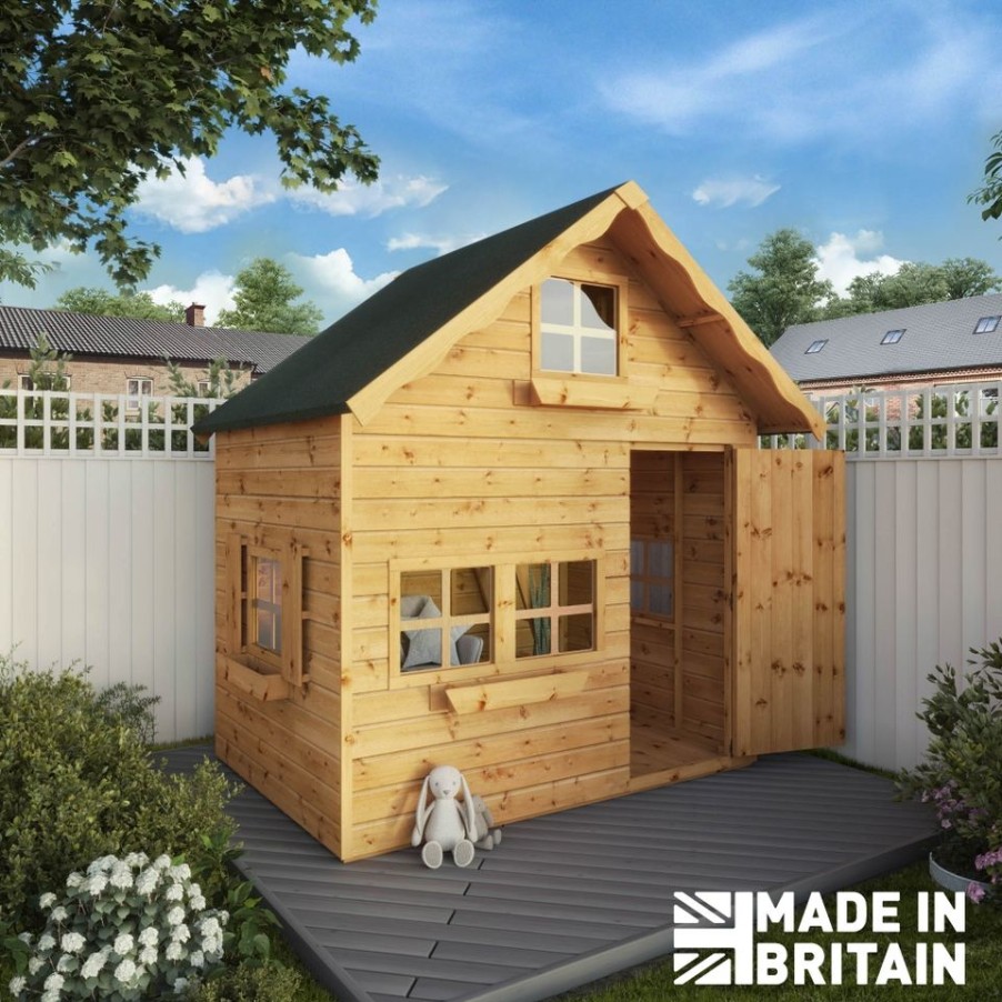 Homebase Garden Buildings | Mercia 7Ft X 5Ft Swiss Cottage Double Storey Playhouse