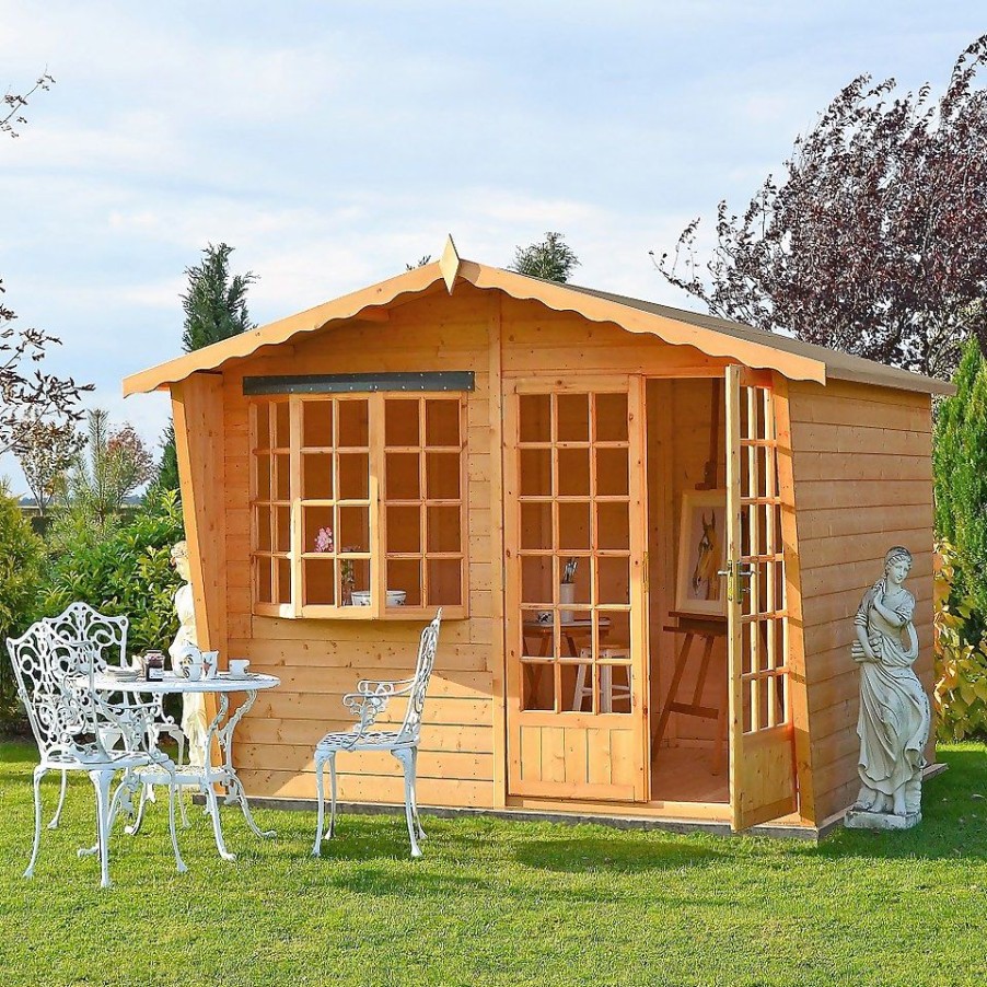 Homebase Garden Buildings | Shire 10 X 6Ft Sandringham Double Door Summerhouse - Including Installation