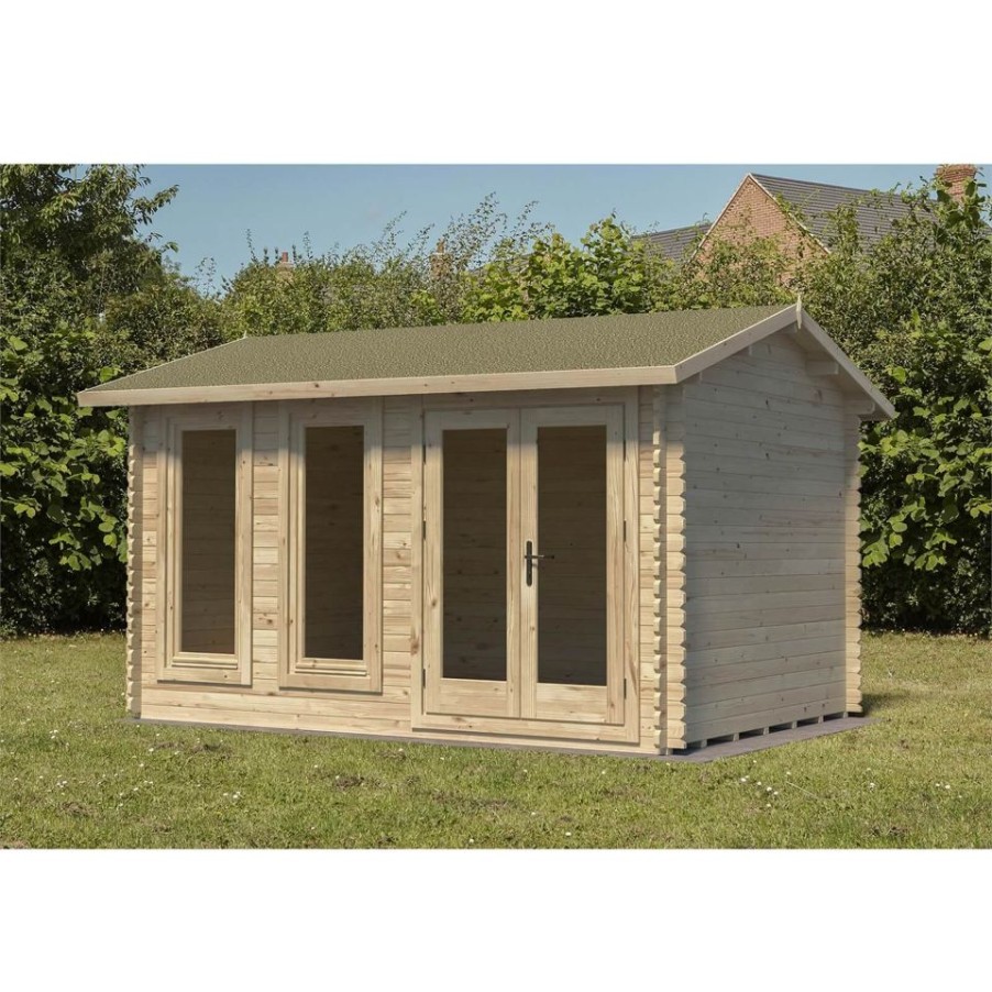 Homebase Garden Buildings | Chiltern 4.0M X 3.0M Log Cabin Single Glazed 24Kg Felt, Plus Underlay