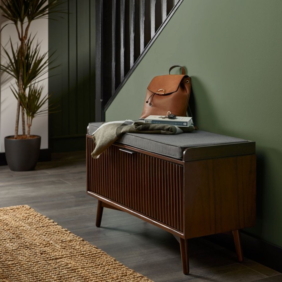 Homebase Hallway Furniture | Harley Acacia Hallway Storage Bench