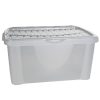 Homebase Storage Containers | 40L Flip Lid Storage Box - Light Grey