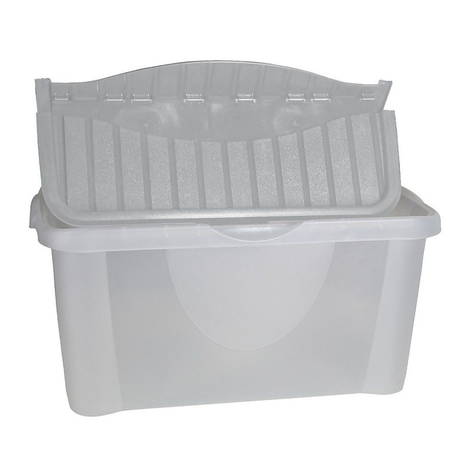 Homebase Storage Containers | 40L Flip Lid Storage Box - Light Grey