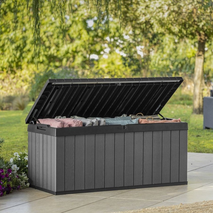 Homebase Garden Storage | Keter Darwin Outdoor Garden Storage Box 454L- Grey