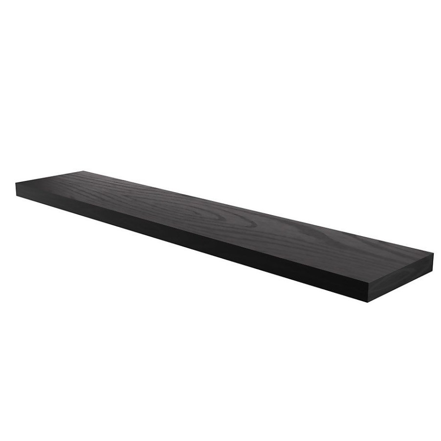 Homebase Storage & Home Deals | Flexi Storage Decorative Shelving Floating Shelf Black Oak 1200X38X240Mm