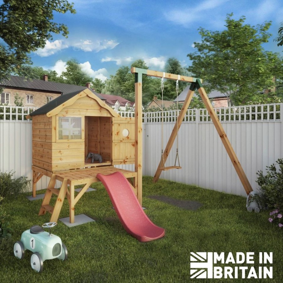 Homebase Garden Buildings | Mercia 4Ft X 4Ft Snug Wooden Playhouse With Tower