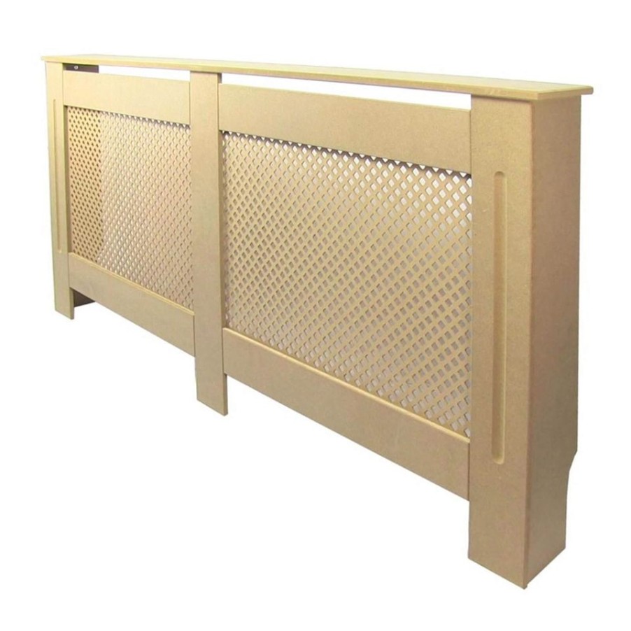 Homebase Hallway Furniture | Radiator Cover With Diamond Lattice Design In Unpainted - Extra Large