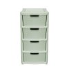 Homebase Storage Containers | Large 4 Drawer Storage Tower - Rattan Effect - Sage Green