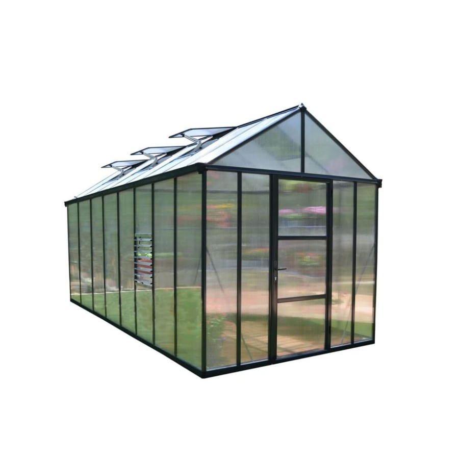 Homebase Greenhouses | Palram 8 X 16Ft Canopia Glory Greenhouse - Grey