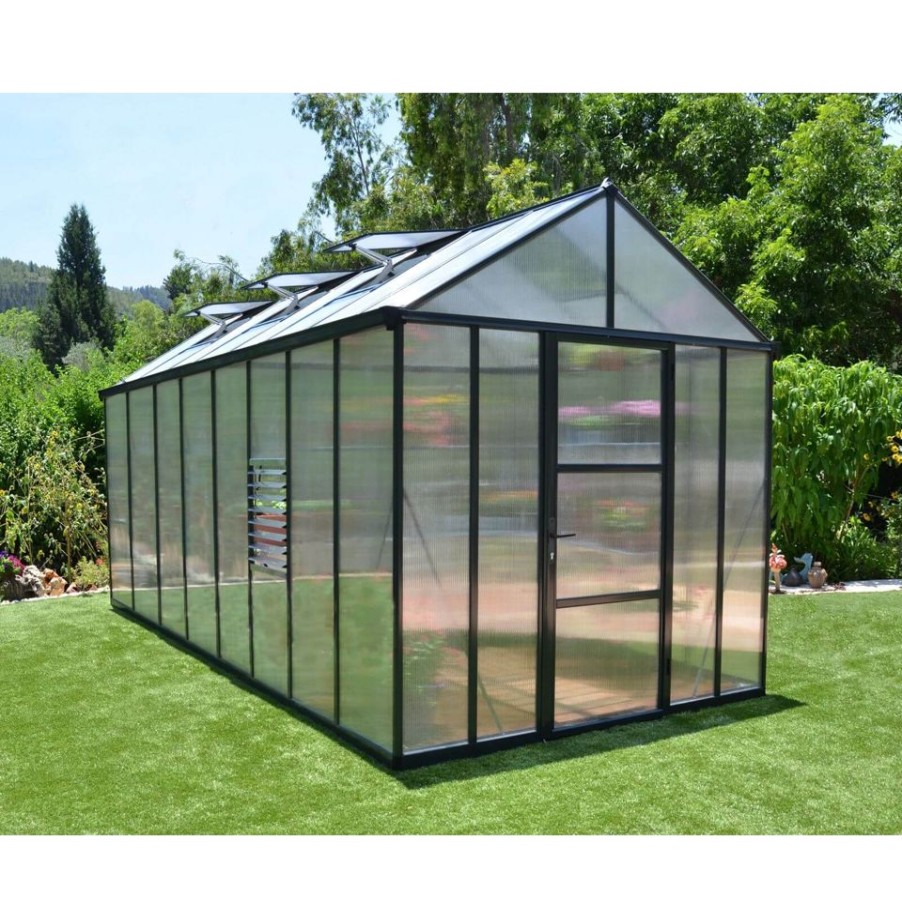 Homebase Greenhouses | Palram 8 X 16Ft Canopia Glory Greenhouse - Grey