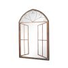 Homebase Mirrors | Mirroroutlet Metal Arched Decorative Window Effect Garden Mirror - 92X61Cm