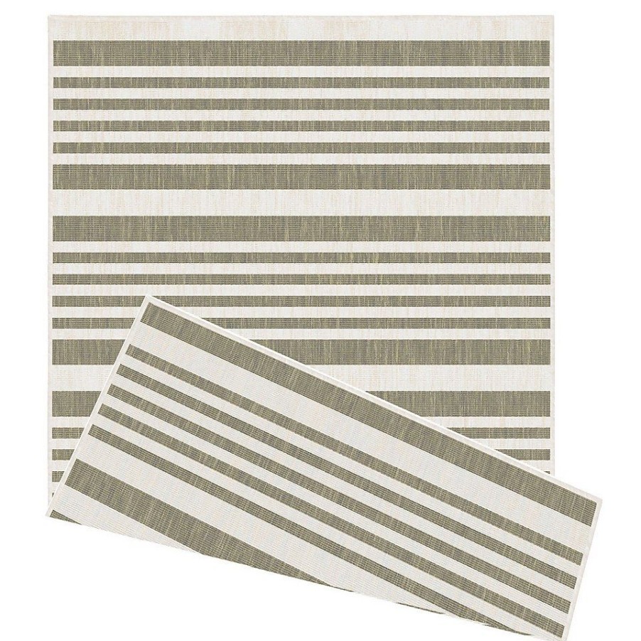 Homebase Rugs | Duo Weave Indoor/Outdoor Rug - Stripes Natural - 160X230Cm