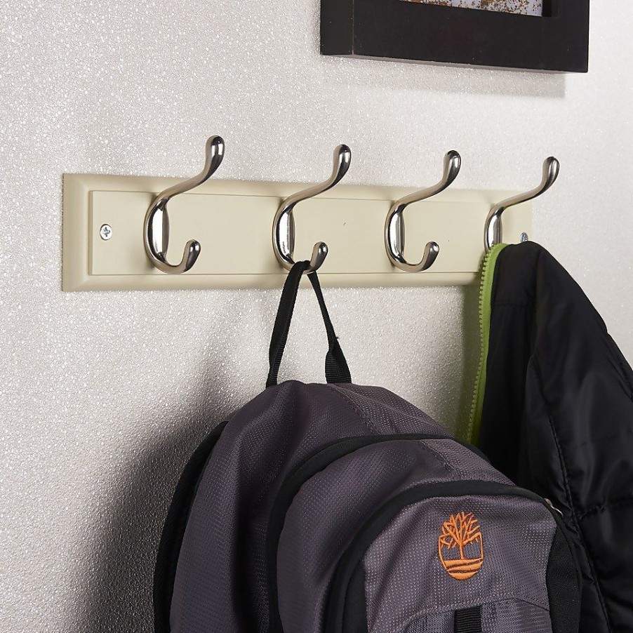 Homebase Hallway Furniture | Heavy Duty Hat & Coat Hook - 4 Hooks