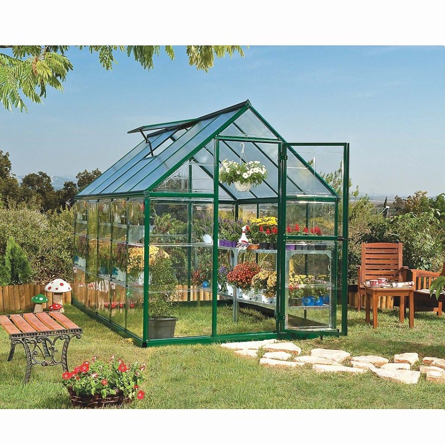 Homebase Greenhouses | Palram Canopia Hybrid 6 X 10Ft Green Greenhouse