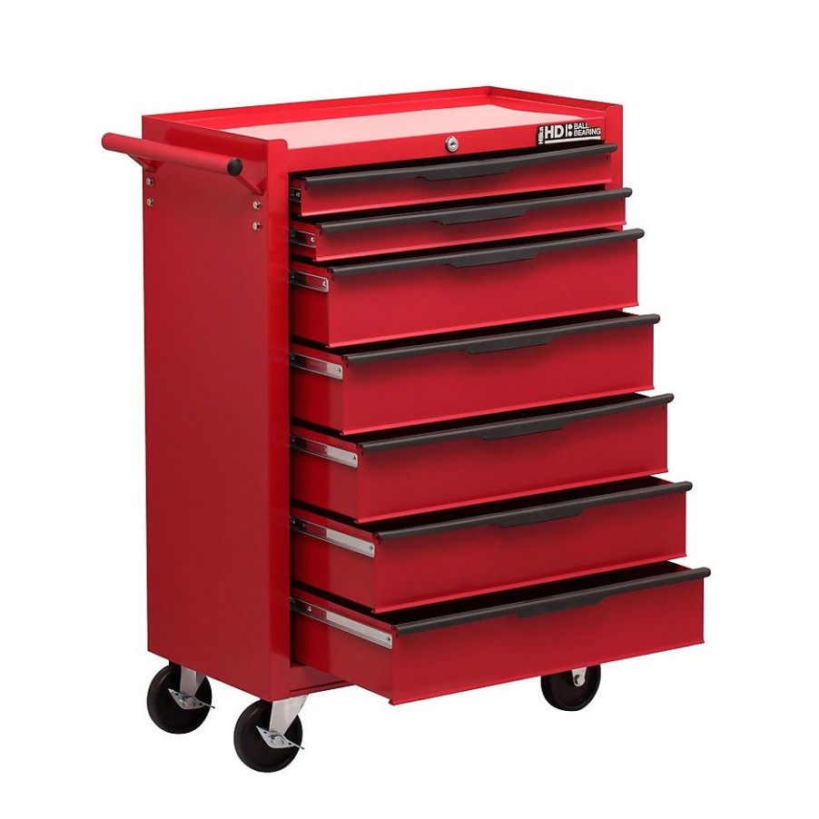 Homebase Tool Storage | Hilka Heavy Duty 7 Drawer Tool Storage Trolley With Ball Bearing Slides