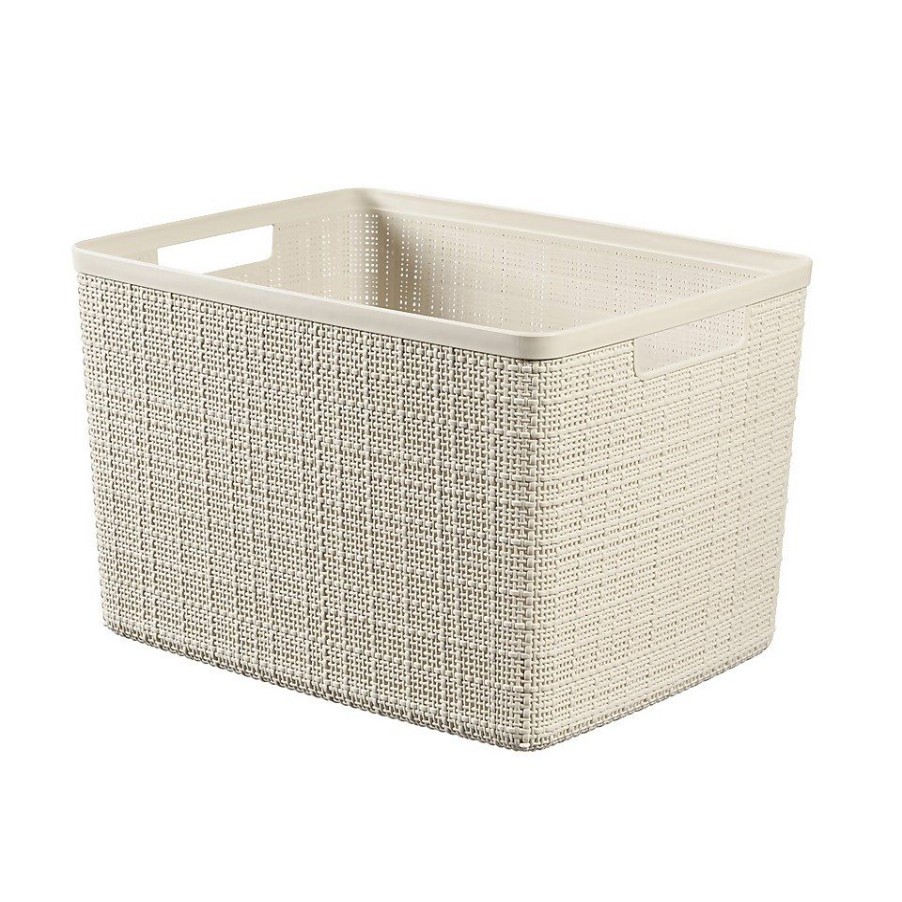 Homebase Storage Containers | Jute Large Basket - 20L - Off White