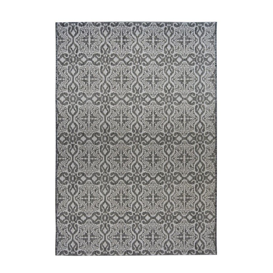 Homebase Rugs | County Victorian Indoor/Outdoor Rug - Grey - 120X170Cm