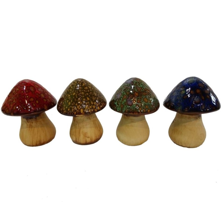 Homebase Garden Ornaments | Ceramic Mushroom Garden Ornament - Small