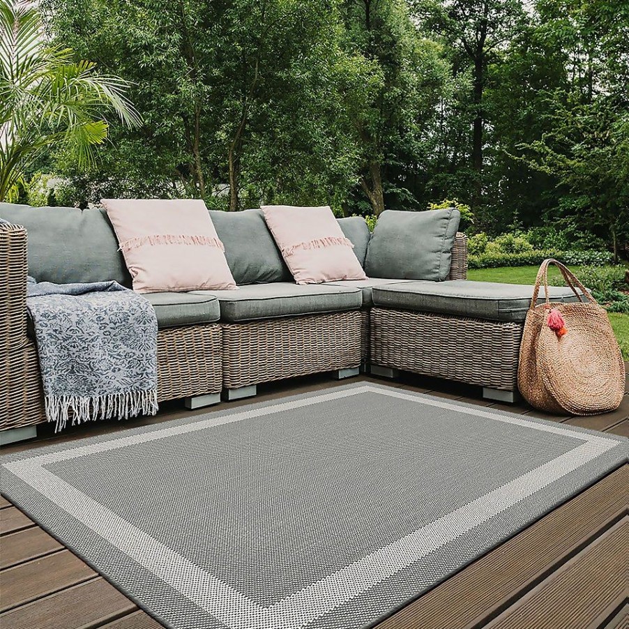 Homebase Rugs | Duo Weave Indoor/Outdoor Rug - Silver - 120X170Cm