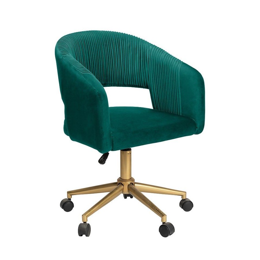 Homebase Office Furniture | Georgette Pleated Office Chair - Emerald