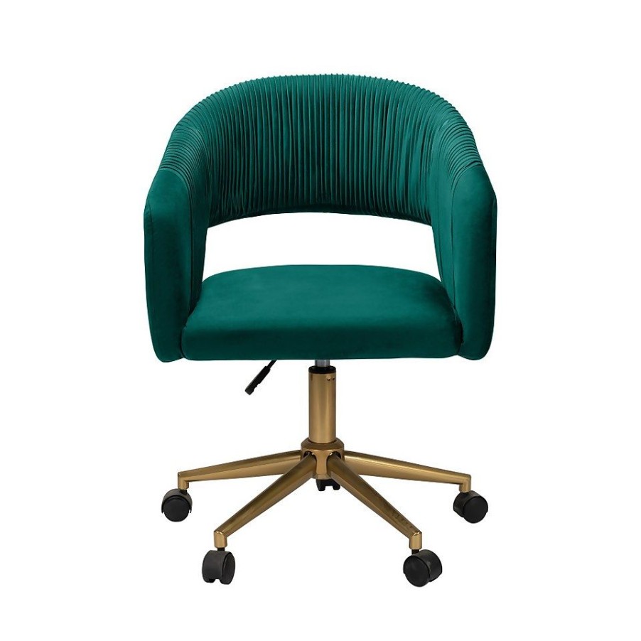 Homebase Office Furniture | Georgette Pleated Office Chair - Emerald