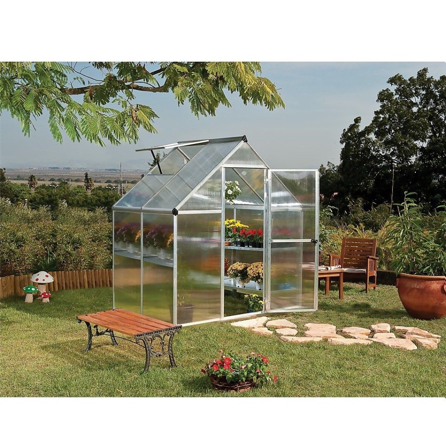 Homebase Greenhouses | Palram 6 X 4Ftcanopia Mythos Greenhouse - Silver