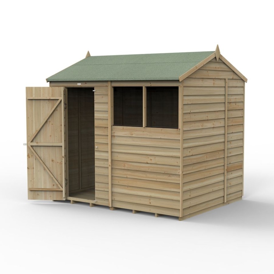 Homebase Garden Sheds | Forest Garden 4Life Reverse Apex Shed 8 X 6Ft - Single Door 2 Windows (Including Installation)