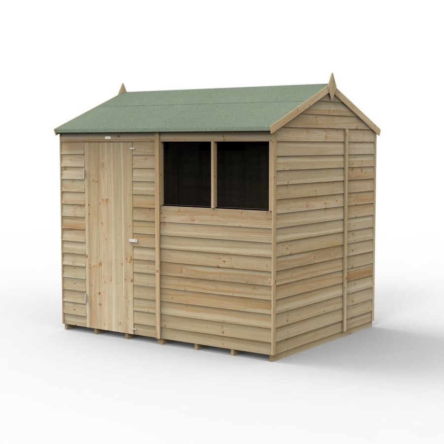 Homebase Garden Sheds | Forest Garden 4Life Reverse Apex Shed 8 X 6Ft - Single Door 2 Windows (Including Installation)