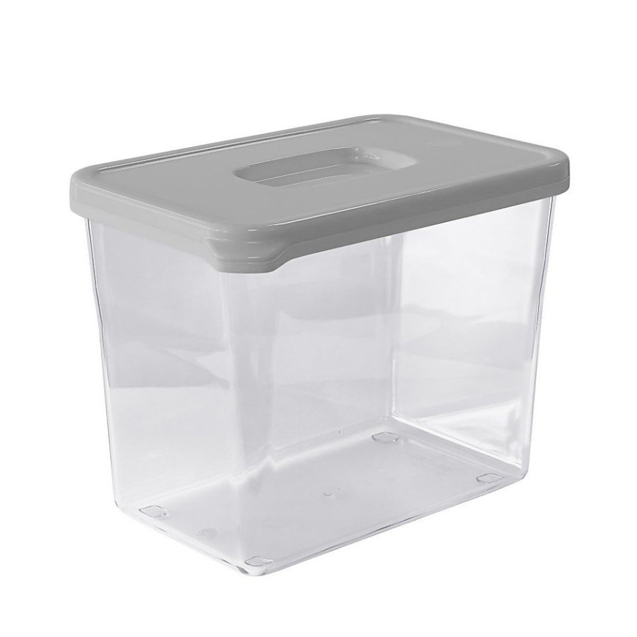 Homebase Storage Containers | Plastic Storage Container - 2L - Grey