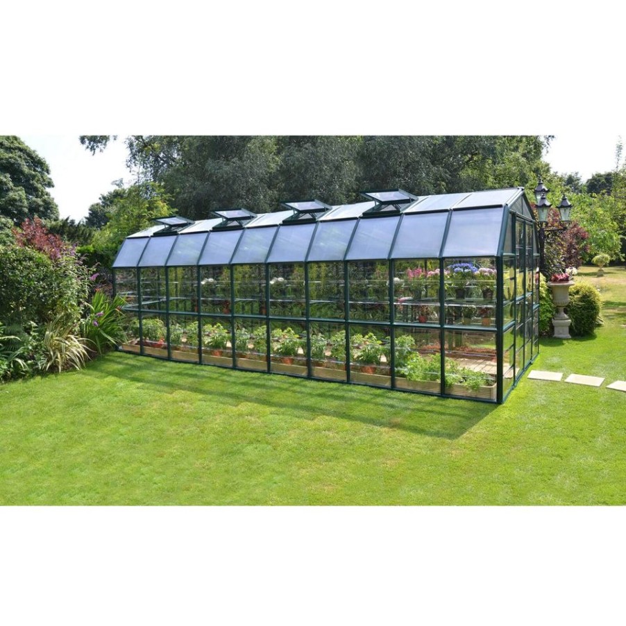 Homebase Greenhouses | Palram 8 X 20Ft Canopia Grand Gardener Greenhouse - Green