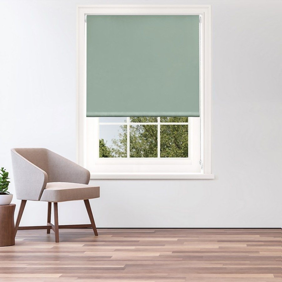 Homebase Storage & Home Deals | Sage Green Blackout Roller Blind - 120Cm