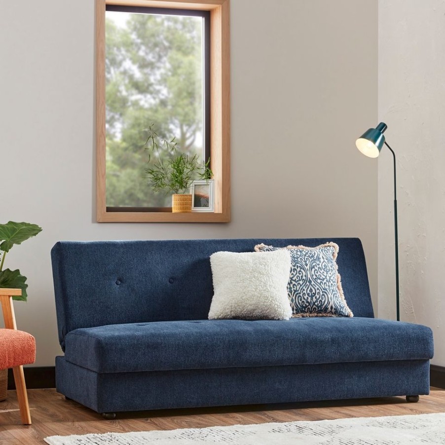 Homebase Sofas And Sofa Beds | Marcus Click Clack Sofa Bed With Storage - Blue