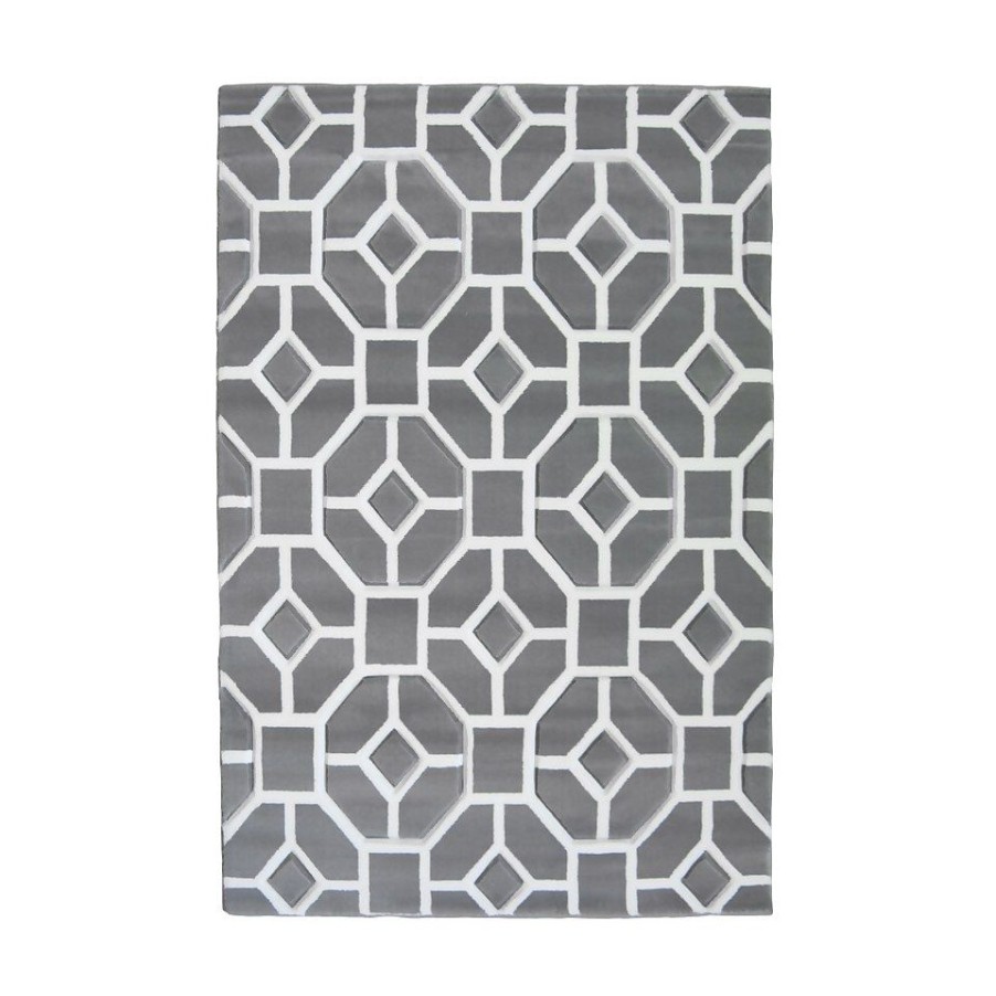 Homebase Rugs | Daytona Gorton Rug - Grey - 120X170Cm