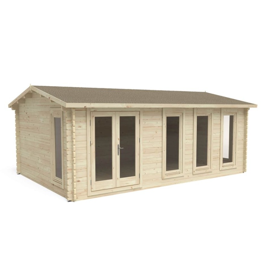 Homebase Garden Buildings | Forest Blakedown 6.0M X 4.0M Log Cabin Double Glazed Felt Shingles, Plus Underlay - Installation Included