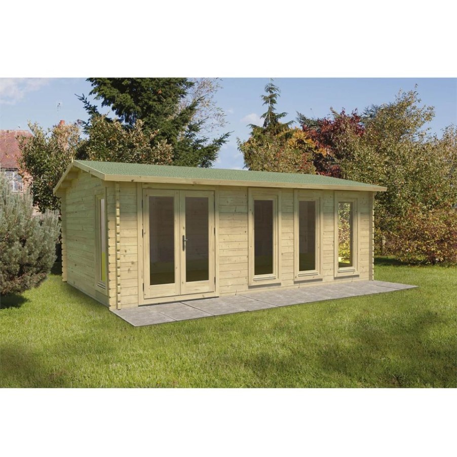 Homebase Garden Buildings | Forest Blakedown 6.0M X 4.0M Log Cabin Double Glazed Felt Shingles, Plus Underlay - Installation Included