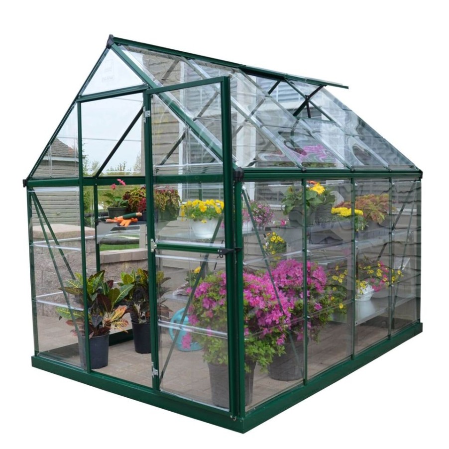 Homebase Greenhouses | Palram 6 X 8Ft Canopia Harmony Greenhouse - Green